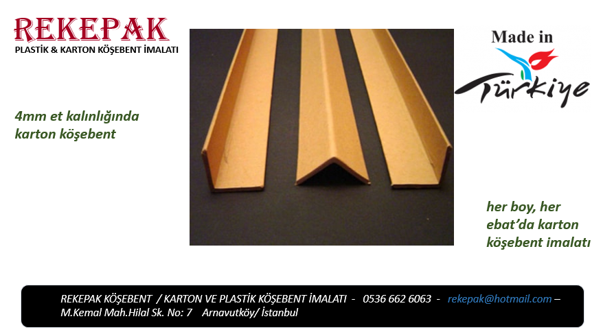 4mm Karton Köşebent Fiyatları - Rekepak